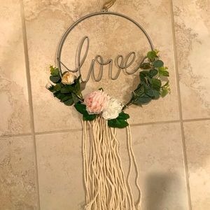 Floral LOVE wall hanging sign